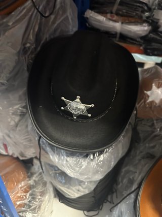 Sombrero Cowboy Sheriff Estrella Negro