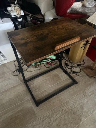Mesa Auxiliar Rústica Marrón y Negra