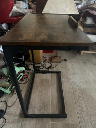 Mesa Auxiliar Rústica Marrón y Negra
