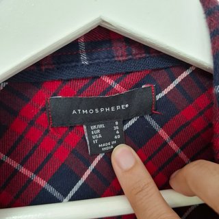 Camisa Cuadros Roja Estilo Leñador Mujer Talla 36
