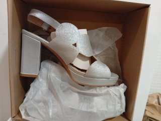 Zapatos de fiesta plateados
