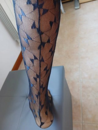 Collant in pizzo nero