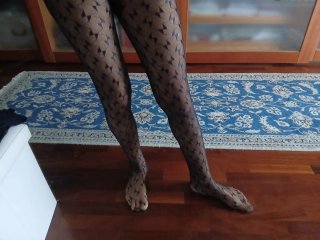 Collant in pizzo nero