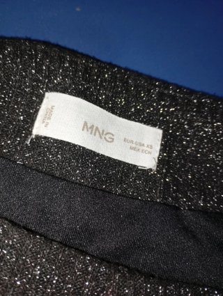 Minifalda Mango gris brillante Talla XS