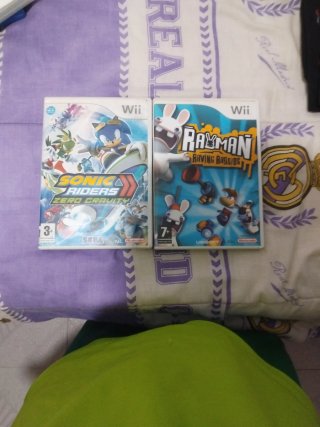 Juegos Wii Sonic Riders y Rayman Raving Rabbids