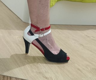 Sandalias tricolor tacón 10 cm