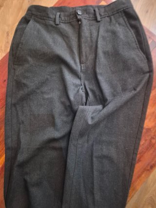 Pantalón Zara Gris de Lana Espiga