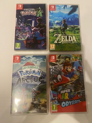 Confezione 4 Giochi Nintendo Switch Zelda Pokémon Mario