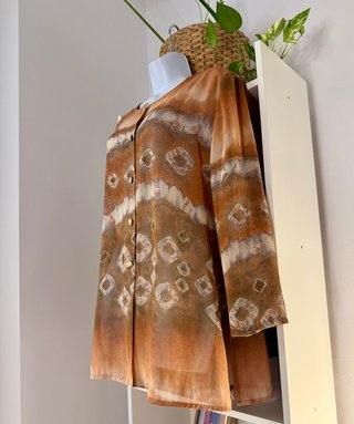 Camisa fluida con botones joya Vintage 90's XL