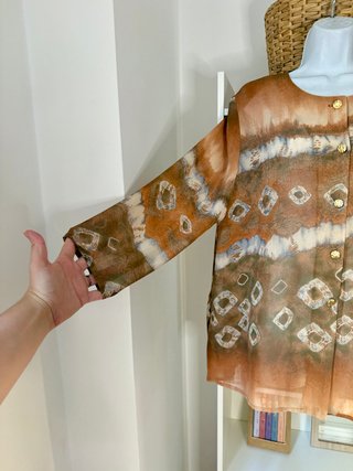 Camisa fluida con botones joya Vintage 90's XL