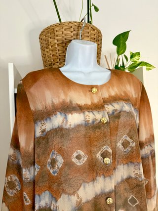 Camisa fluida con botones joya Vintage 90's XL
