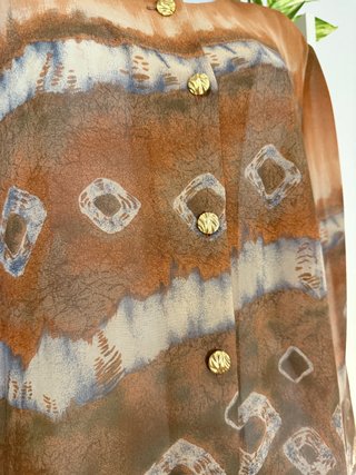Camisa fluida con botones joya Vintage 90's XL