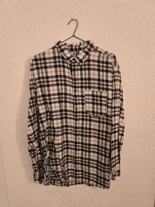 Camisa H&M cuadros blanco y negro