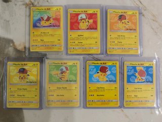 Colección Completa Pikachu de Ash (7 cartas Promo)