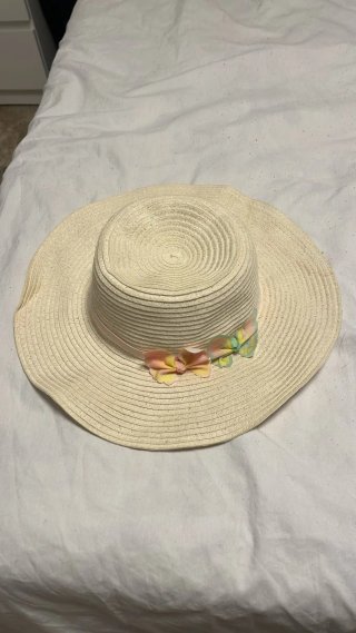Sombrero de paja para niña con lazo
