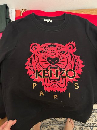 Sudadera Kenzo Tiger Negra Roja Talla S