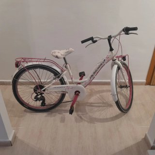 Bicicleta niña Adriatica blanca y rosa