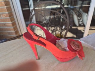 Zapatos de Salón Coral con Tacón de Aguja