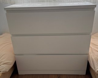 Cómoda Blanca de 3 Cajones