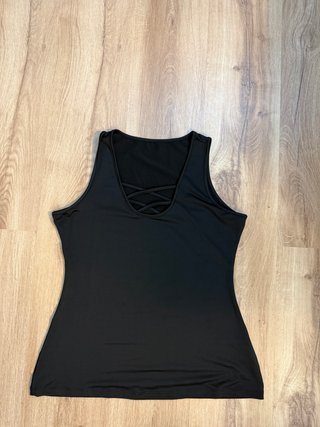 Camiseta negra manga sisa - Talla XL