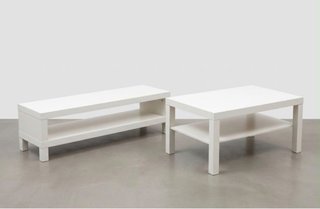Mesa de centro y mueble TV blanco