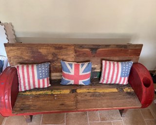Panca/Divano Vintage bidone e legno