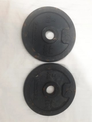 Discos de pesas 3 kg y 2 kg