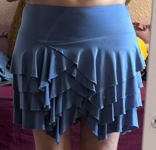 Falda mini volantes azul