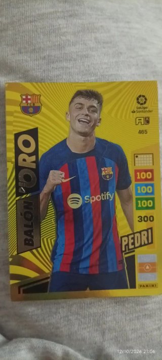 Cromo Pedri Balón de Oro 2021 Panini
