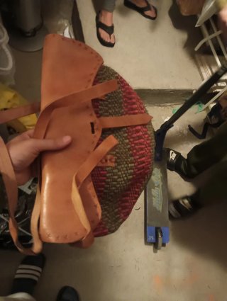 Bolso de cuero (capazo) mujer ,hecho a mano