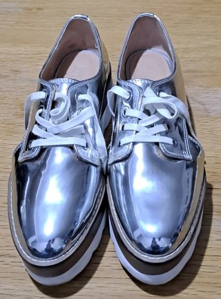 Zapatos Plateados con Plataforma