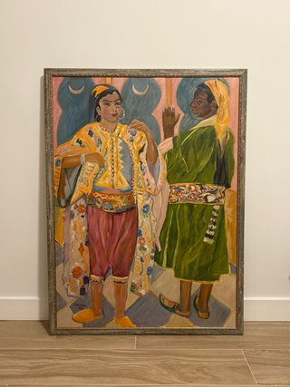 Cuadro al óleo con figuras