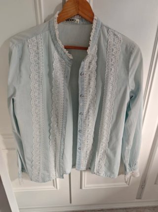 Camisa Azul DODO con Encaje
