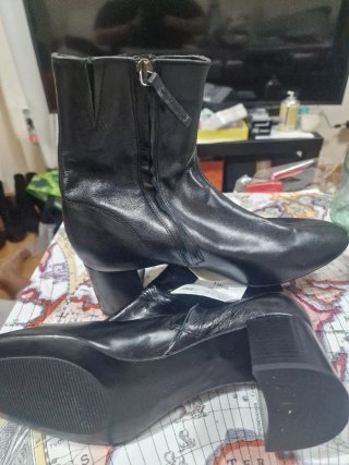 Botines Mango piel negros