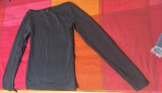 Camisetas básicad manga larga gris y morada