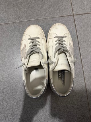 Golden Goose Sneakers Bianche Argento