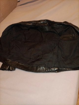 Chaqueta de cuero vintage negra