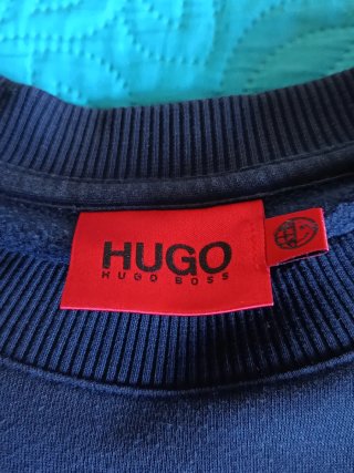 Sweatshirt Hugo azul escuro estampado homem L