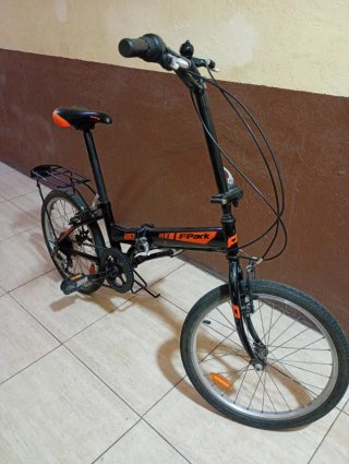 Bicicleta Plegable F-Park 20 Negra y Naranja