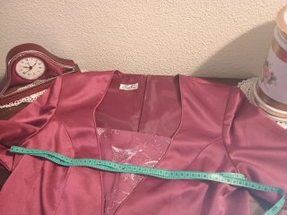 Traje Higar Novias Seda Bordado color vino