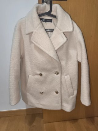 Abrigo Zara Beige Doble Botonadura