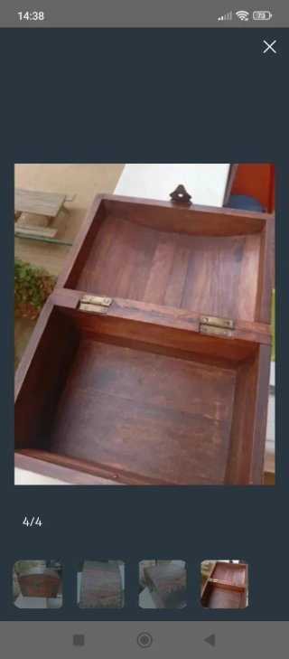 Cofre madera adornos metálicos 26x18x18
