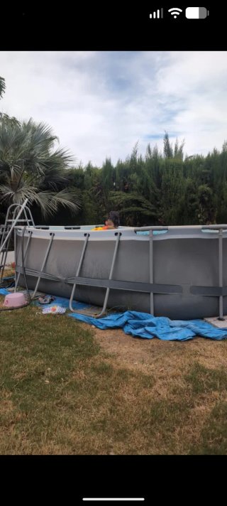 Piscina desmontable gris