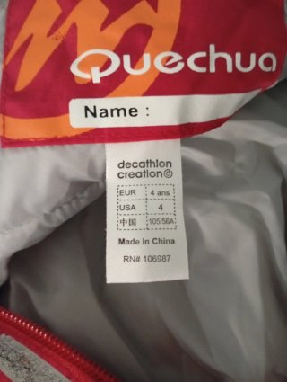 Mono de nieve Quechua talla 4 años