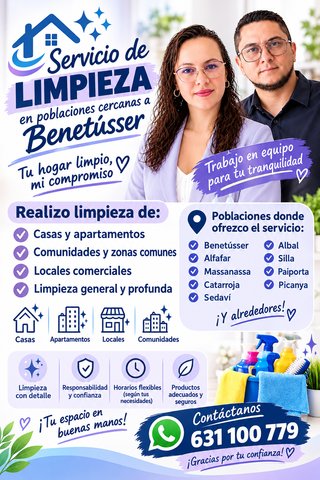 SERVICIO DE LIMPIEZA EN BENETÚSSER Y ALREDEDORES