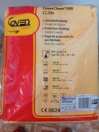 Buzo Protección Química CoverChem CC200 Talla XL
