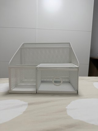 Organizador de escritorio metálico blanco