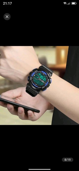 Reloj Digital Deportivo Negro y Azul