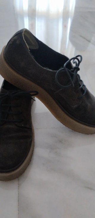 Zapatos de ante mujer cordones marrones