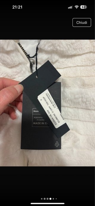 Giacca bianca con pelliccia sintetica Talco